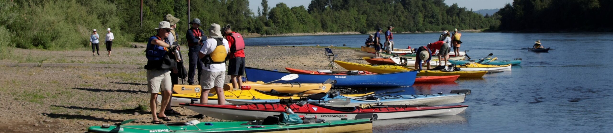 Kayak and canoe on the Willamette