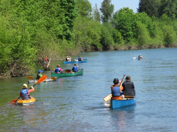 Kayaks and Canoes on the Willamette River