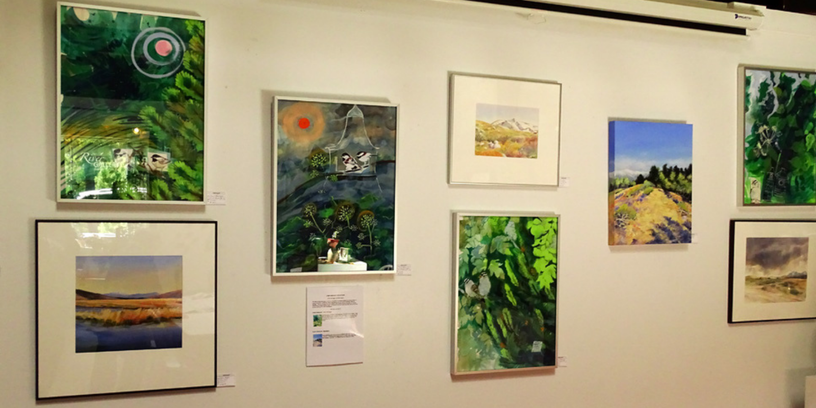 Art displayed on the walls at River Gallery