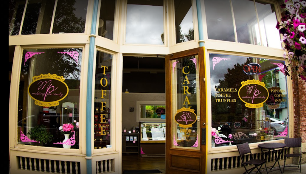 Melting Pot Candy store-front on main street