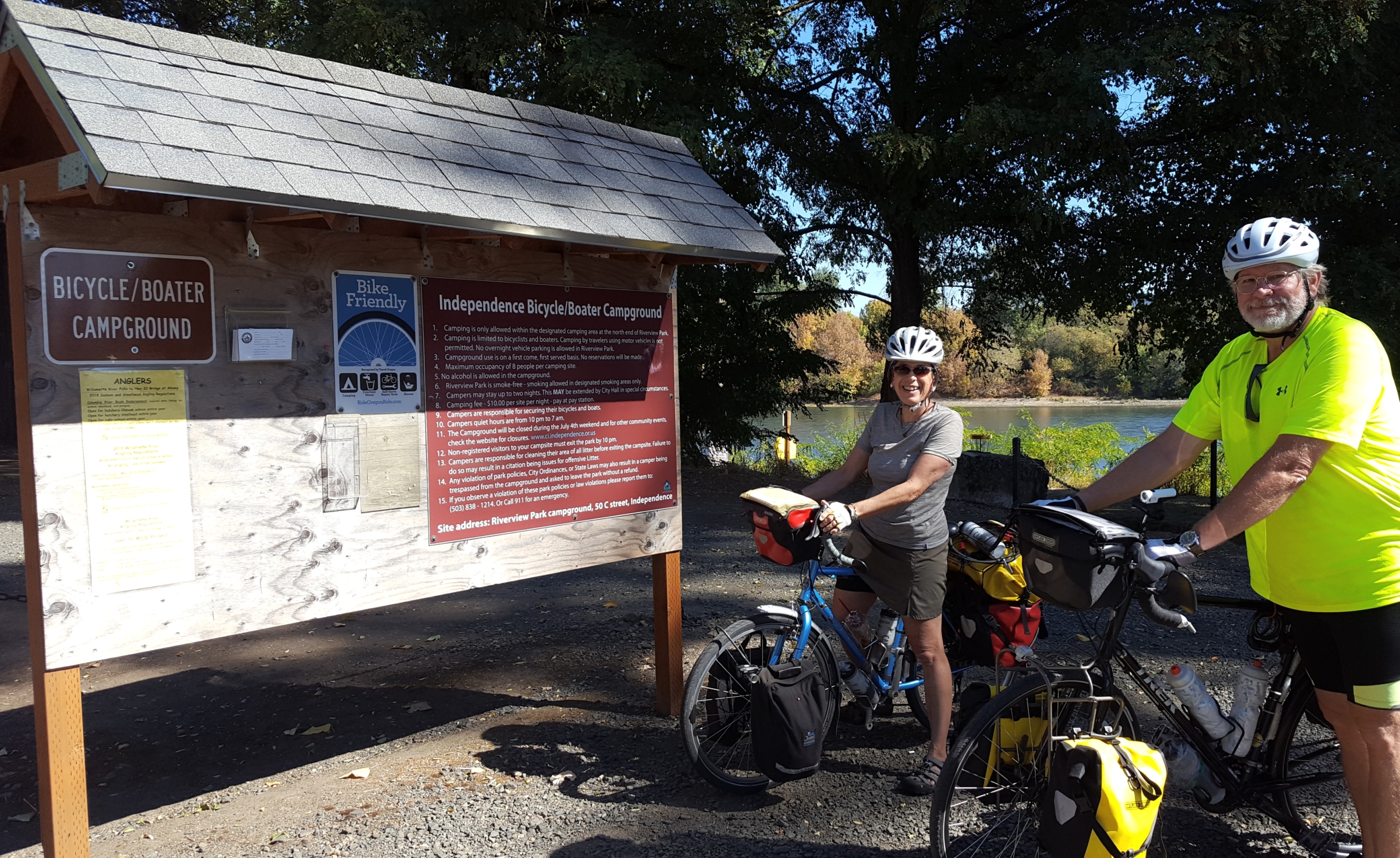 Bikers at the Independence Bicycle Boater Campground